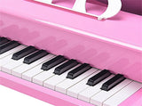 Pink Kids Piano 30-Key Keyboard Toy with Bench Piano Lid and Music Rack 71599977