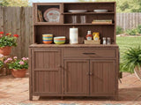 (With Assembly Video) TOPAMX Potting Bench with Hutch, 65" H Solid Fir Wood Garden Workstation, N717P404330D
