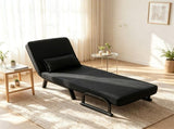 3-in-1 Convertible Sofa Bed, Adjustable Backrest Folding Sleeper Chair with Pillow, Metal Frame 67534860