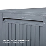 90gal Outdoor Garden Plastic Storage Deck Box Chest Tools Cushions Toys Lockable Seat 01303501