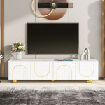 ZUN U-Can Modern TV Stand for TVs up to 75 Inches, Entertainment Center with Storage Cabinets and 1 WF530171AAK