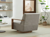 29.72"W Swivel Modern Upholstered Accent Chair with Solid Wood Armrests and 360 Degree Comfy Lounge W3188P417948
