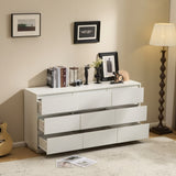 White P2 Particleboard 160*40*80cm 3-layer 9-drawer Modern Chest of Drawers 1pc 94422694