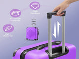 3-in-1 trolley case with 2 corners and diamond stripes - lavender 11690513