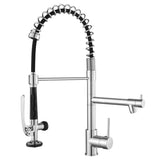 Commercial Kitchen Faucet with Pull Down Sprayer, Single Handle Single Lever Kitchen Sink Faucet W1932P155964