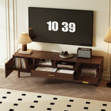 Wood Fashionable TV Stand for 75" TVs, TV Cabinet with Soft-Closing Door and Drop-Down Door Cabinet, N710P257619P