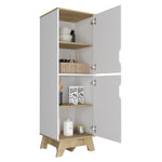 ZUN British Single Kitchen Pantry, Four Storage Shelves, Double Doors Cabinets B128P148674