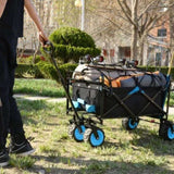 ZUN Collapsible Heavy Duty Beach Wagon Cart Outdoor Folding Utility Camping Garden Beach Cart with 95262678