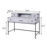 ZUN Grey and Gunmetal Writing Desk B062P185724