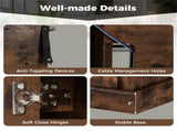 58" TV Stand with RGB Fireplace Rustic Brown- Smart App Remote Control, 4777 BTU Heater 89848324