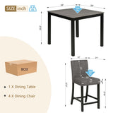 5-Piece Height Table Set with 4 Chairs, Height Table Set for 4 with Chairs, Wooden W1998P195205