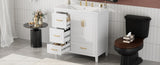 36 inch Bathroom Vanity with Sink, One Cabinet with Soft-closing Doors, 4 Soft-Closing Drawers, N759P292552K