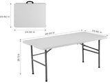 4FT Folding Picnic Table for Outdoor, Portable Fold-in-Half HDPE Dining Picnic Party Table with 34746535