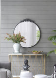 36" x 39" Classic Design Mirror with Round Shape and Baroque Inspired Frame for Bathroom, Entryway W2078124103