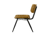 Set of 2 Leather Upholstered Side Chairs, Camel and Black B016P225469