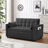 Modern Velvet Loveseat Futon Sofa Couch w/Pullout Bed,Small Love Seat Lounge Sofa w/Reclining W1359P183643