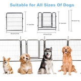 ZUN 16 Panels Dog Playpen for outdoor,yard,camping,24"Height dog fence with 2 doors. 95314411