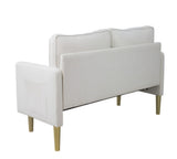 Modern Mid-Century Style Linen Sofa with 2 Pillows, Bedroom Furniture, Home Office 3 Seat Sofa 73156899