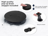 2-Handle 8 inch Widespread Bathroom Sink Faucet Matte Black Lavatory Faucet 3 Hole 360&deg Swivel 07167218