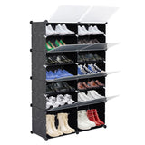 7-Tier Portable 28 Pair Shoe Rack Organizer 14 Grids Tower Shelf Storage Cabinet Stand Expandable 95502788