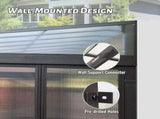 10x12FT All Season Sunroom, Outdoor Permanent Wall Mounted Solarium with Detachable Polycarbonate W1859P238677