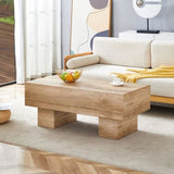 ZUN Modern Simple Light Wood Texture MDF Coffee Table - 43.3"x21.6"x17.2" Practical Model.Making it an W1151P224251