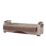 PrimeNest Yalise Collection Upholstered Convertible Sofabed with Storage, Brown B030P286547