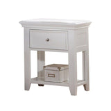 ZUN 1 Drawer and Open Bottom Shelf Wooden Nightstand in White Finish B016P253591