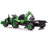 24V Kids Ride-On Electric Tractor Toy with 4-in-1 Construction Attachments W1578P230013
