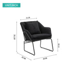 ZUN Modern Velvet Desk Chair ,Metal Legs Upholstered Accent Arm Chair for Living Room/Bedroom/Small W2682P197892