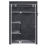 ZUN 64" Portable Closet Storage Organizer Wardrobe Clothes Rack with Shelves Gray 48294238