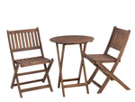 ZUN 3-Piece Acacia Wood Bistro Set, Wooden Folding Patio Furniture for Garden Backyard Balcony Porch w/ 04266338