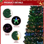 ZUN 6 FT Pre-lit Christmas Tree, Artificial Fiber Optic Christmas Tree with Lighted Top Star and 220 97014483