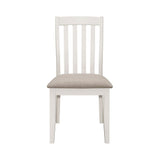 ZUN Set of 2 Light Brown Upholstered Dining Chairs, Off White B016P227369