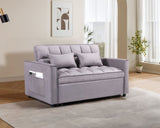 Pull Out Couch Bed-3 in 1 Convertible Sofa Upgraded wear-resistant suede fabric Sleeper Chair W1910P268805