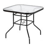 ZUN Outdoor Dining Table Square Toughened Glass Table Yard Garden Glass Table 42490805