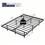 Black Full Size Floating Platform Metal Bed Frame - 14 Inch Height, Built-in LED Strip Light & Power 34890948