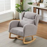 ZUN 27.2"W Modern Accent High Backrest Living Room Lounge Arm Rocking Chair, Two Side Pocket W834P178237