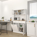 ZUN 67.7" Tall Kitchen Can Storage Cabinet with 3 Adjustable Shelves, 2 Drawers and 1 Tilt Out W282P182326