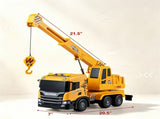 Kids Realistic Crane Truck Toy, Friction Drive Construction Vehicle with Lights Sounds & Water 44553726