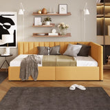 Upholstered Daybed with 2 Storage Drawers Twin Size Sofa Bed Frame No Box Spring Needed, Linen WF299017AAL