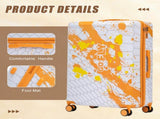 28 Inch PC Spinner Wheel Luggage, Carry on Suitcase, With Printed pattern and Combination Lock W2787P487193