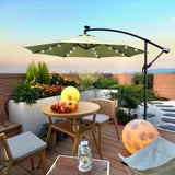 10 ft Outdoor Patio Umbrella Solar Powered LED Lighted Sun Shade Market Waterproof 8 Ribs Umbrella W65642335