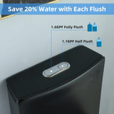 Dual-Flush One Piece Toilet 1.1/1.60 GPF, Water-Saving Elongated Comfort Height Floor Mounted, Soft W1573P143501