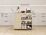 ZUN Kitchen Island Cart,Rolling Serving Utility Trolley Cart Modern Kitchen Island with Storage Drawer W688P194208