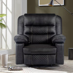 ZUN Breathable Leather Massage Recliner Chair, Manual Living Room Reclining Sofa W1692128249