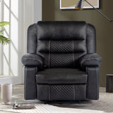 ZUN Breathable Leather Massage Recliner Chair, Manual Living Room Reclining Sofa W1692128249