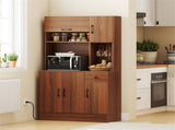 Multifunctional Kitchen Cupboard with Adjustable Shelves, Stemware Rack & Drawer, Anti-Toppling 52937032