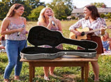 41" Folk Guitar ABS Molded Carrying Case Fits Most Acoustic Guitars Microgroove Grayish Blue 59331234