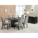 Set of 2 Velvet Upholstered Dining Side Chairs, Grey and Black B016P223085